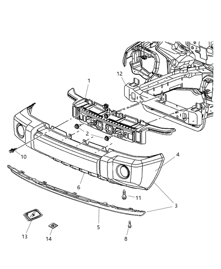 Bracket Fascia Diagram for 55156974AD