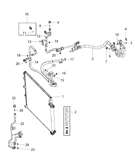 Line A/C Suction And Liquid Diagram for 68288389AB