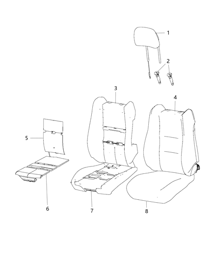 2021 Jeep Compass Cover Front Seat Back Diagram for 6UW69DX9AB