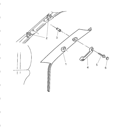 Molding A Pillar Diagram for 5GK68RC3AA