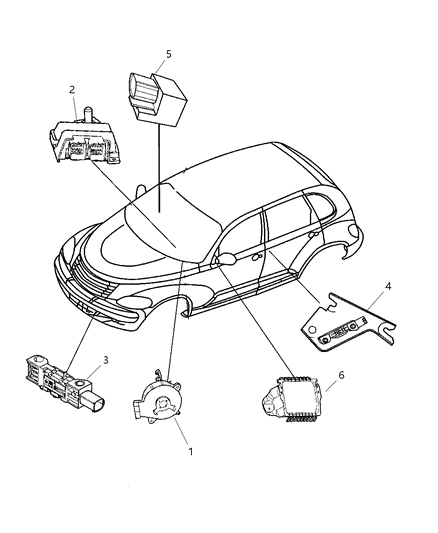 Clockspring Steering Column Control Module Diagram for 68003217AD