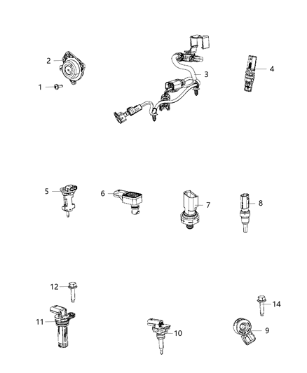 Wiring Jumper Knock, Oil Pressure & Temperature Sensor Diagram for 68375346AB
