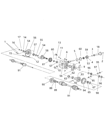 2010 Dodge Charger Bearing, Outer Half Drive Shaft Roller Diagram for 4486065