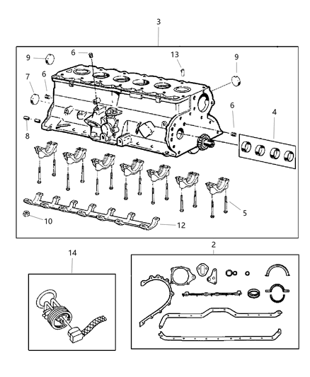 2024 Jeep Grand Cherokee Gasket Package Engine Lower Diagram for 5017432AB