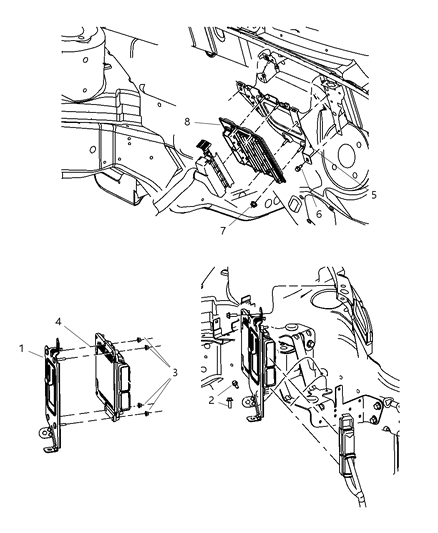 2022 Dodge Durango Module Powertrain Control Generic Diagram for 5187760AA