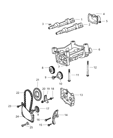 2004 Chrysler PT Cruiser Carrier Balance Shaft Diagram for 4621519AC