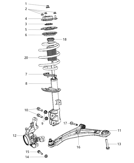 Strut Front Suspension Diagram for 5105173AF