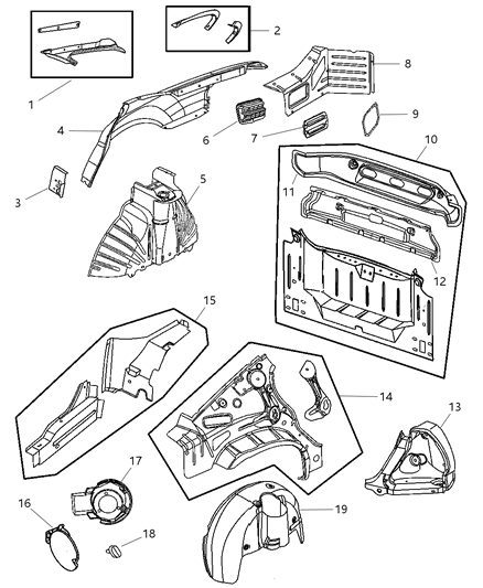 1998 Chrysler Concorde Trough Deck Opening, Rear Passenger Side Diagram for 4575094AD