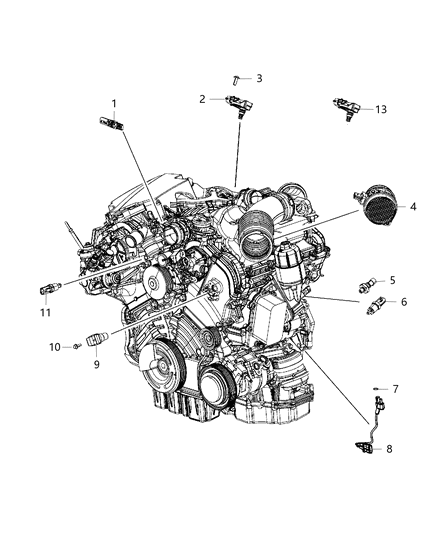 2010 Jeep Commander Sensor Crankshaft Position Diagram for 68102341AA