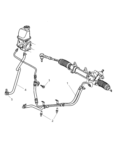 2005 Chrysler PT Cruiser Hose Power Steering Pressure Diagram for 5272319AI