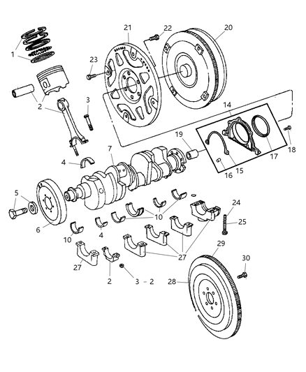Screw Hexagon Flange Head [Mj9X1.0X45.75] Diagram for 6506335AA