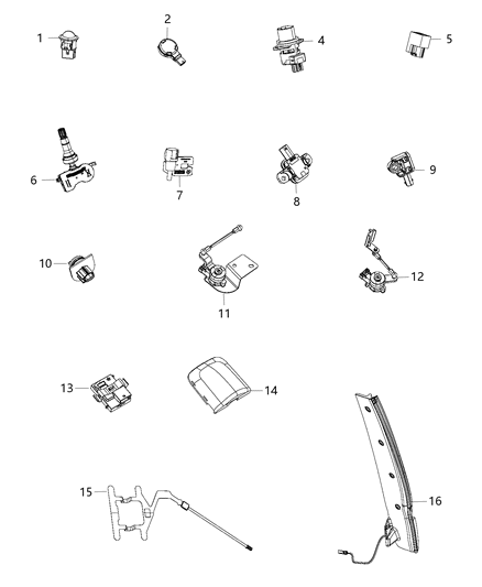 Sensor Temperature Cabin Air Diagram for 68170208AC