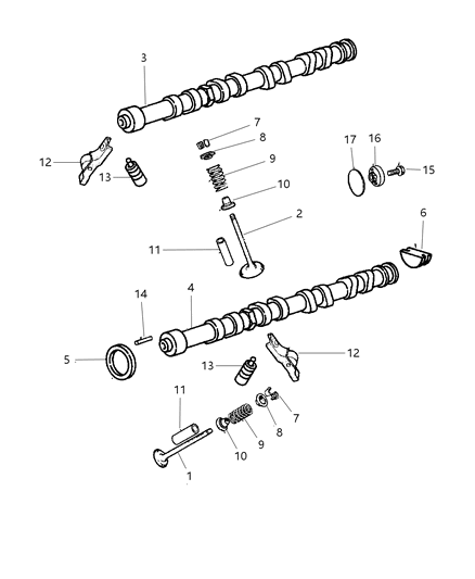 2003 Dodge Neon Camshaft Exhaust Diagram for 4781679AA
