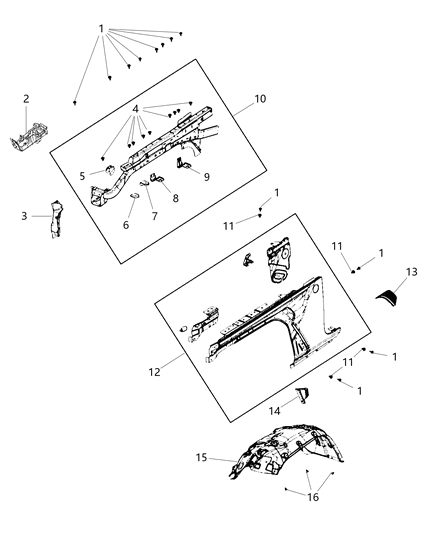 Tray Battery Diagram for 68413712AA