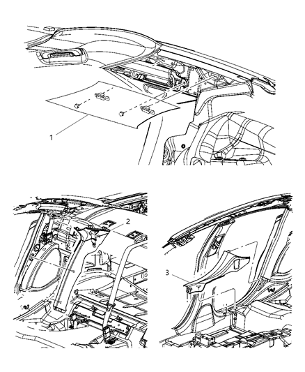 2001 Dodge Ram 2500 Panel C Pillar Inner Upper Diagram for 1KL53HL1AC