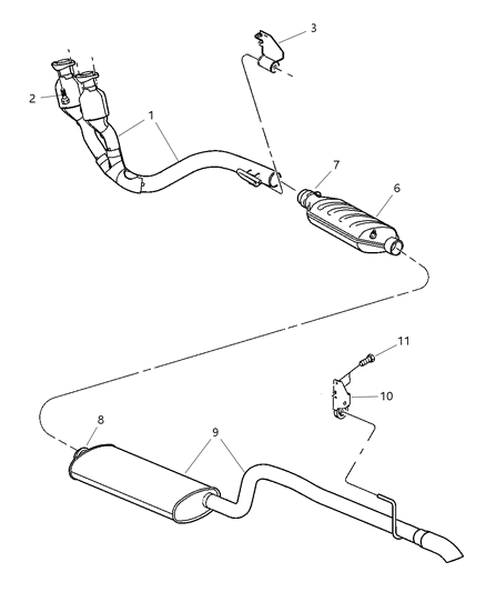 Pipe Exhaust To Manifold Diagram for 52080356AB