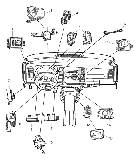 2010 Chrysler PT Cruiser Switch Transfer Case Mode Diagram for 56049455AD