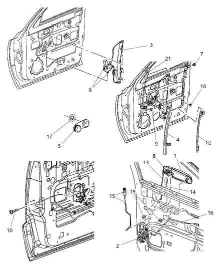 Regulator Front Door Window Diagram for 55359566AB