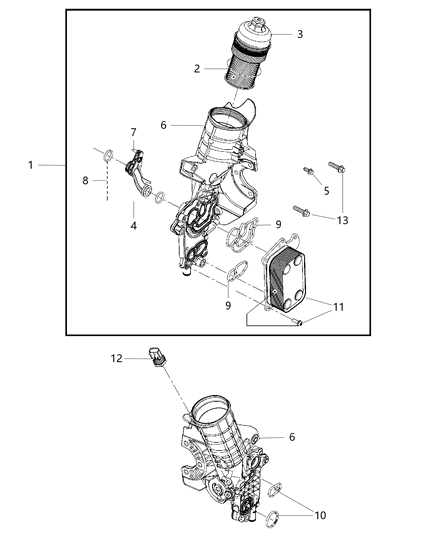 Element Engine Oil Diagram for 68032204AA