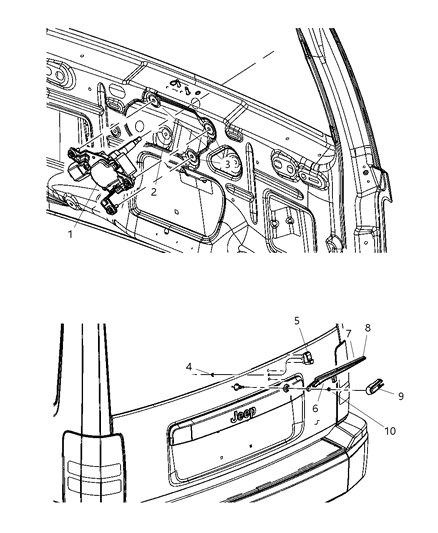 Motor Rear Window Wiper Diagram for 57010090AB