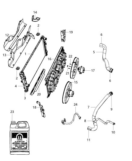 Hose Assembly Coolant Inlet And Outlet Diagram for 5058755AF