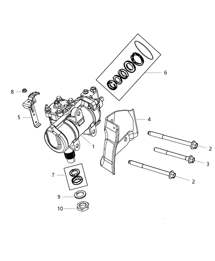 Bracket Steering Gear Diagram for 68065737AA