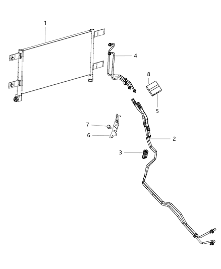 2016 Ram 2500 Hose And Tube Oil Cooler Pressure And Return Diagram for 68222468AE