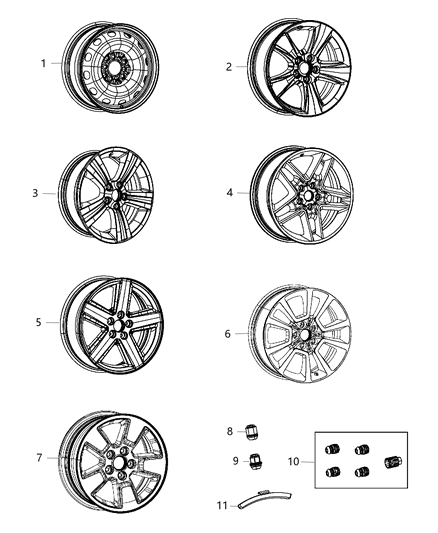 Wheel Steel Diagram for 5105078AA