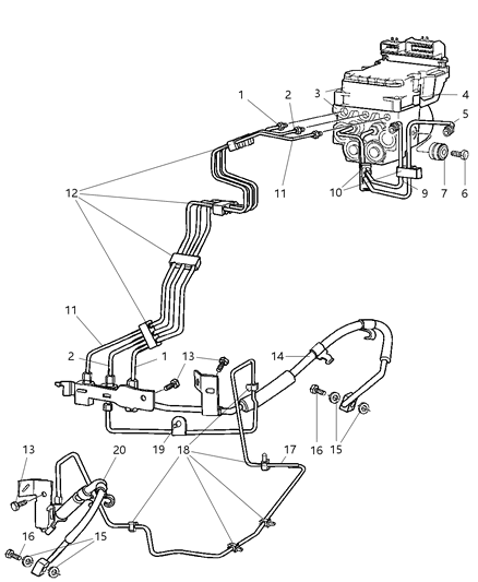 Tube Brake Diagram for 52010305AB