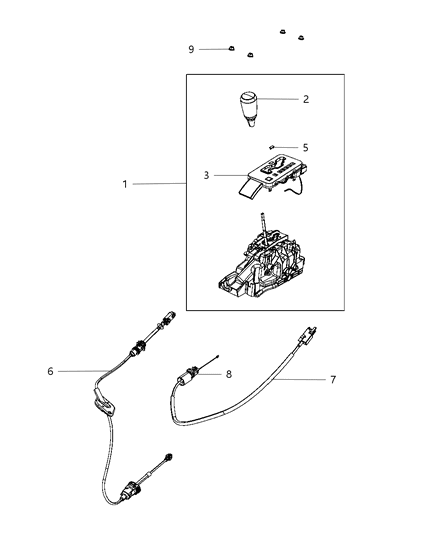 Knob Gearshift Diagram for 52125510AA