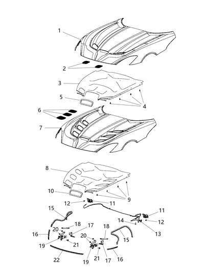 2022 Jeep Wagoneer Bezel Hood Diagram for 68141087AC