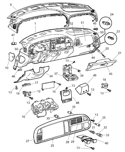 1984 Chrysler Fifth Avenue Bracket Instrument Panel To Cowl Diagram for 55055725AB