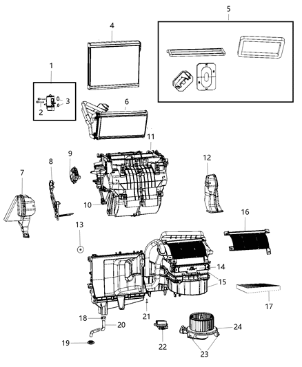 Motor Blower With Wheel Diagram for 68232372AC