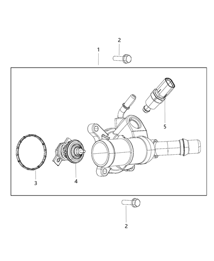 Housing Thermostat Includes Thermostat, Sensor, And Seal Diagram for 5047861AB