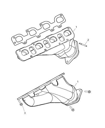 1989 Dodge Lancer Manifold Exhaust Diagram for 5037632AD