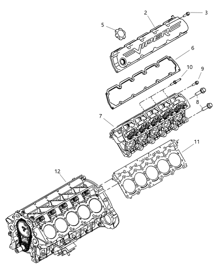 2003 Dodge Viper Head Cylinder Diagram for 5037064AC