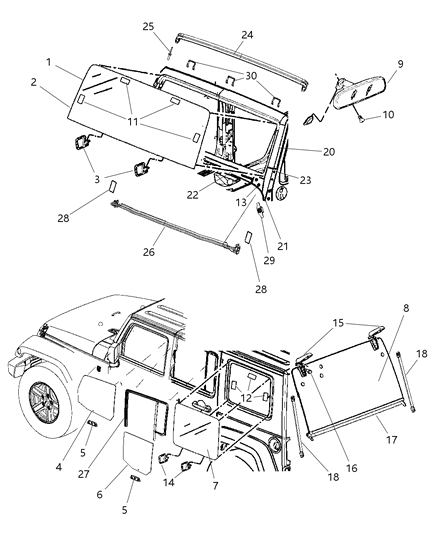 Rivet Windshield Header .125X.588 Diagram for 6036678AA