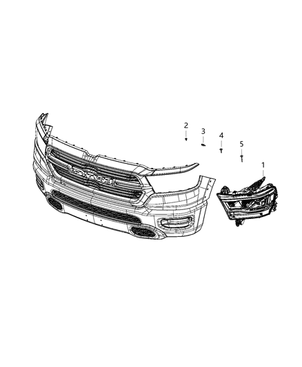 2020 Ram 1500 Headlamp Diagram for 68477264AA