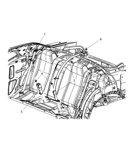 1991 Dodge B150 Seat Belt Rear Outer Diagram for UX54XDVAG