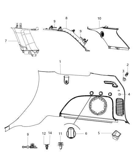 Molding D Pillar Diagram for 5VP15DX9AD