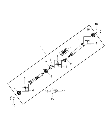 1984 Dodge Rampage Shaft Drive Rear 2-Piece Diagram for 68354331AB
