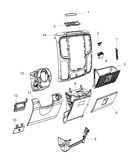 Bezel Instrument Panel Left Manual Parking Release Cover Diagram for 1WA33HL1AA