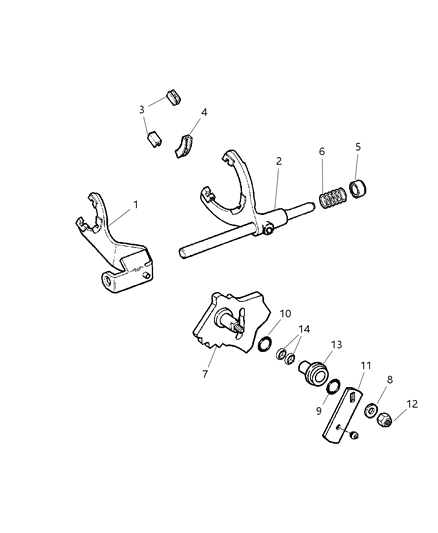 2005 Dodge Ram 1500 Lever Transfer Case Diagram for 5137798AA