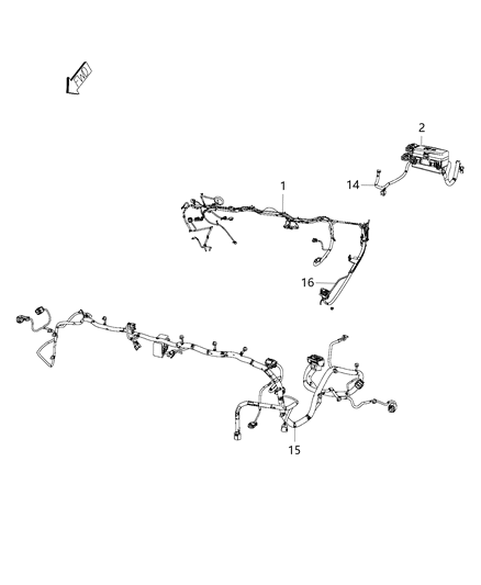 2011 Jeep Patriot Wiring Dash Includes Auxiliary PDC Diagram for 52112144AC