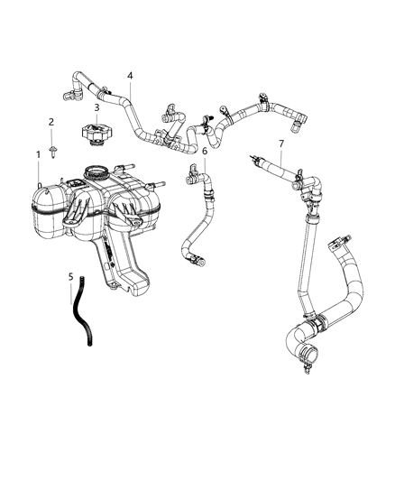 Hose Coolant Bottle Vent Diagram for 68264816AB