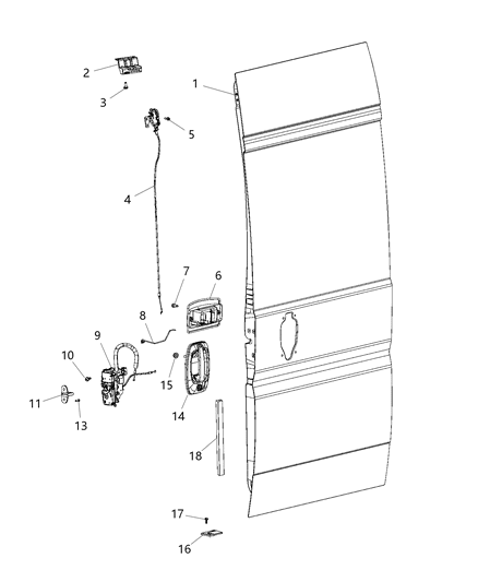 Latch Cargo Door Diagram for 68226088AA