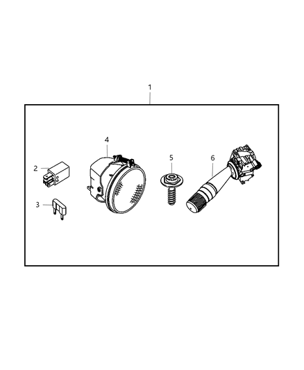 2012 Jeep Wrangler Light Package Fog Diagram for 82211641