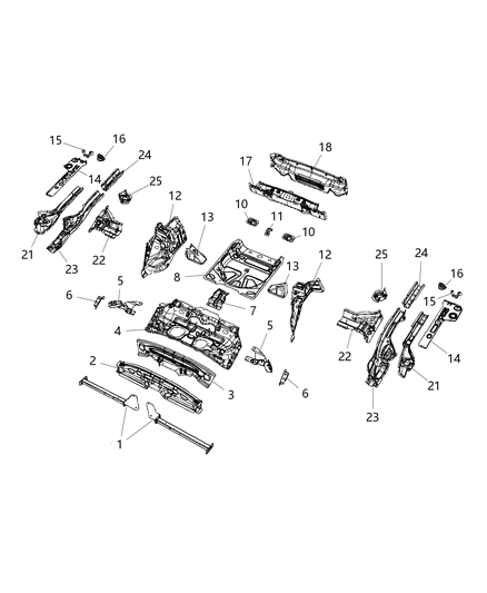 Panel Rear Closure Diagram for 68223598AA