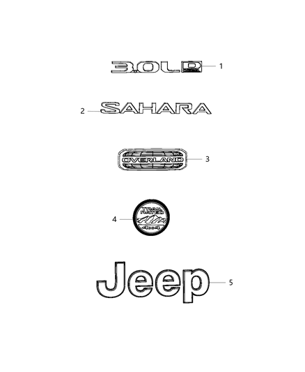 Nameplate Swing Gate 3.0L Diagram for 68291785AA