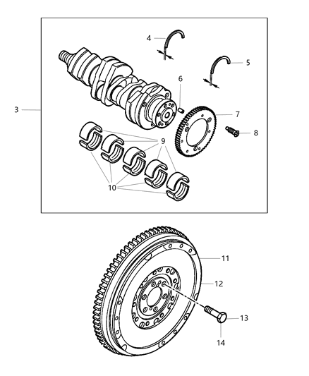 2015 Chrysler 300 Dowel Pin Diagram for 68142212AA